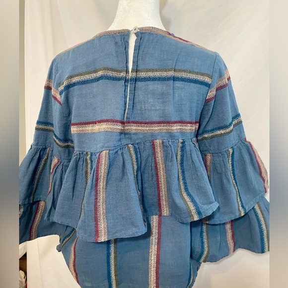 Talori Blue Embroidered Tired Top - Picture 4 of 8